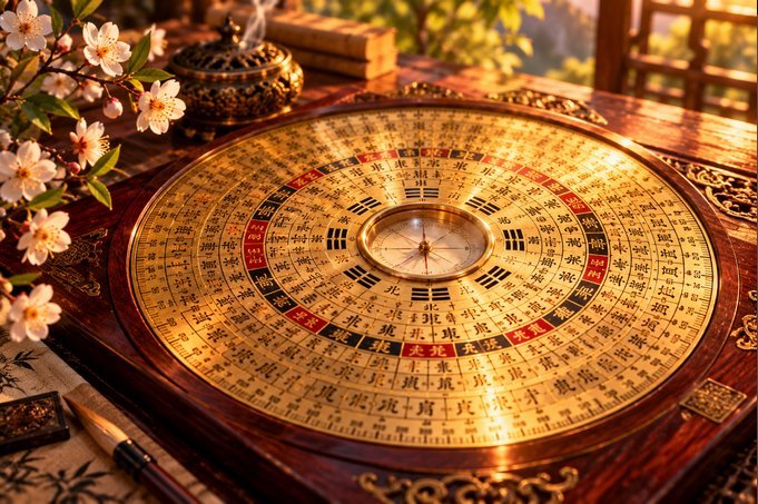 Traditional Feng Shui luopan compass